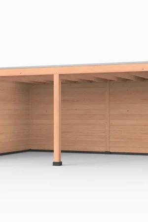 Hete Deal Douglas overkapping, 600 x 400, met achterwand en zijwand, Westwood Elegant zwart